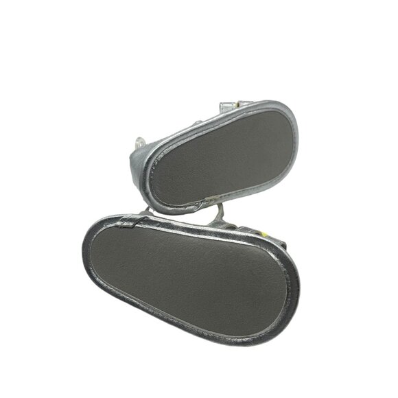 Carters Silver Baby Girl Sandals With Yellow Flower Accent Size 3 Metallic NEW - Picture 6 of 8